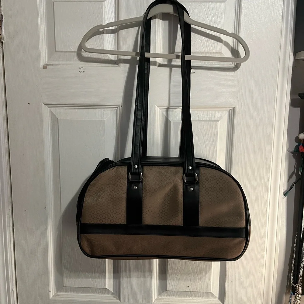 Stylish Black and Brown Dog Carrier Like New